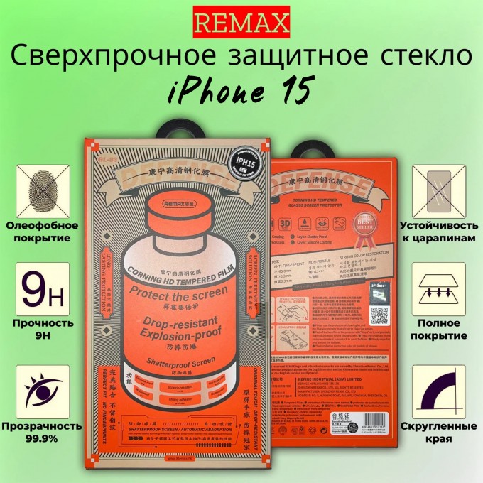 Защитное стекло REMAX Medicine Glass GL-83 для iPhone 15 40067551783